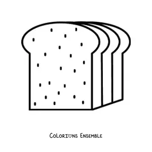 Image à colorier d’un pain complet