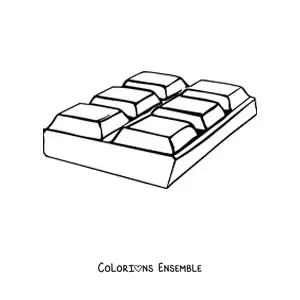 Image à colorier d'une tablette de chocolat