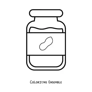 Image à colorier d'un pot de beurre de cacahuète