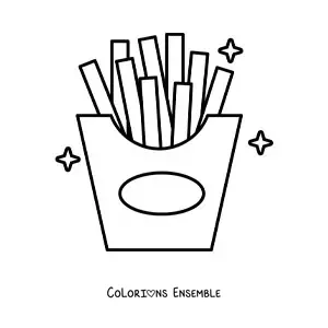 Image à colorier d'une portion de frites
