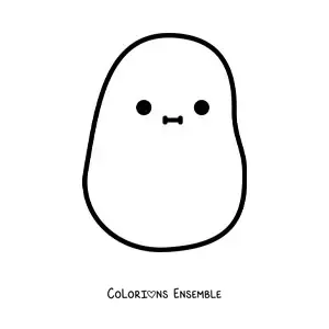 Image à colorier d'une pomme de terre kawaii