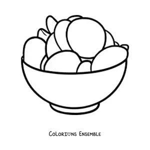 Image à colorier d'un récipient rempli de chips de pomme de terre