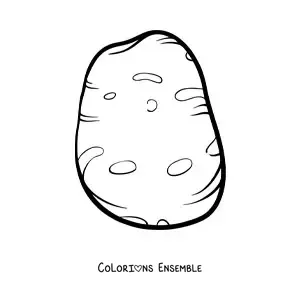 Image à colorier d'une pomme de terre