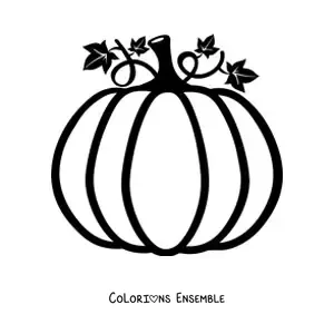 Image à colorier d'une grande citrouille d'automne