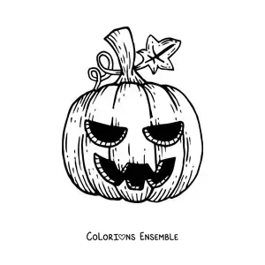 Image à colorier d'une citrouille d'Halloween