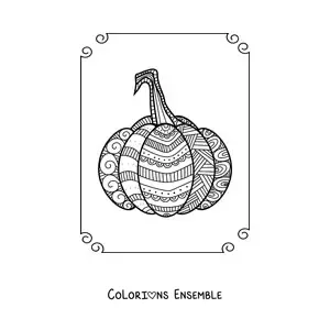 Image à colorier d'un mandala en forme de citrouille