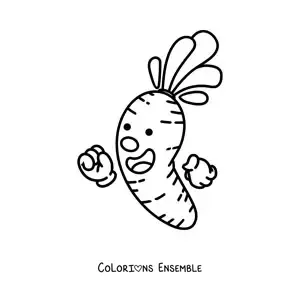 Image à colorier d'un dessin de carotte
