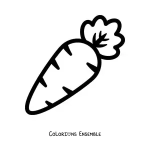 Image à colorier d'une grosse carotte
