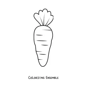 Image à colorier d'une carotte