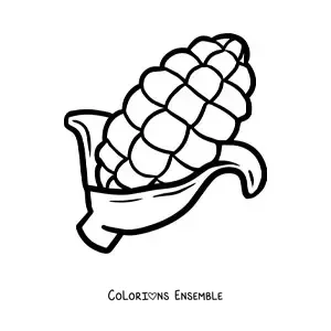Image à colorier d’un grand épi de maïs
