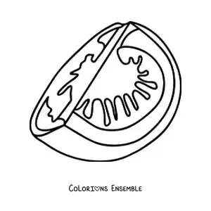 Image à colorier d’un morceau de tomate