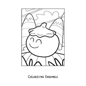 Image à colorier d’une tomate animée