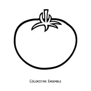 Image à colorier d’une tomate entière