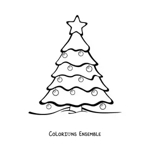 Image à colorier d’un sapin de Noël