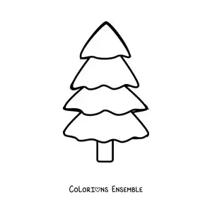 Image à colorier d’un grand pin tout simple