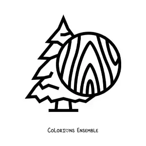 Image à colorier d’une planche de bois de pin