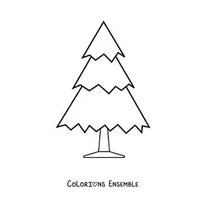 Image à colorier d’un grand pin