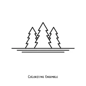 Image à colorier de trois pins