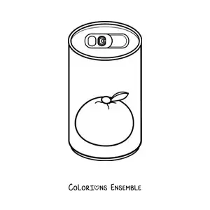 Image à colorier d'une canette de soda à l'orange