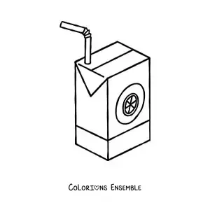 Image à colorier d'une brique de jus d'orange