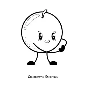 Image à colorier d'une orange rigolote souriante