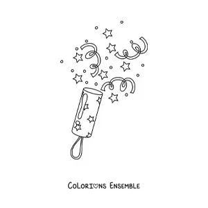 Image à colorier de confettis du Nouvel An