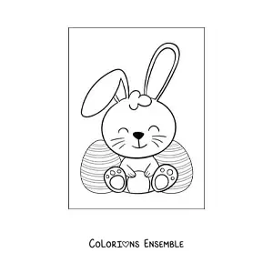 Image à colorier d'un grand lapin de Pâques