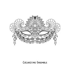 Image à colorier d'un masque de carnaval