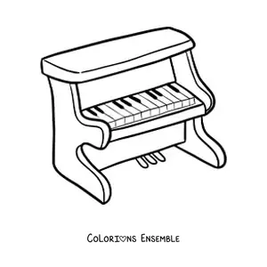 Image à colorier d'un grand piano