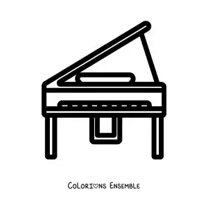Image à colorier d'un piano tout simple