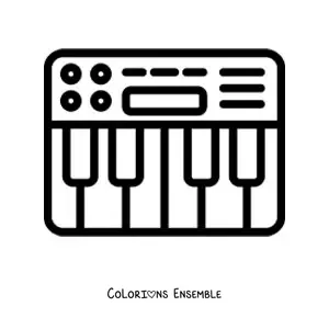 Image à colorier d'un clavier électronique