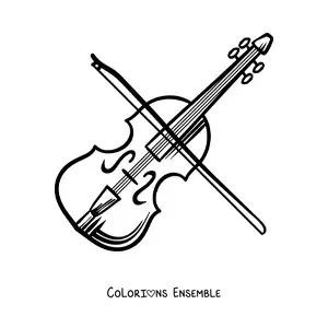 Image à colorier d'un violon tout simple