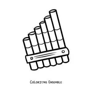 Image à colorier d'une flûte de Pan