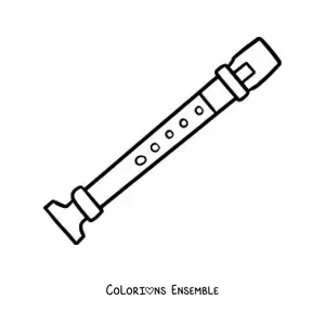 Image à colorier d'une flûte à bec