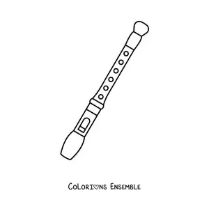 Image à colorier d'une flûte à bec toute simple