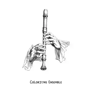Image à colorier d'une flûte à bec réaliste