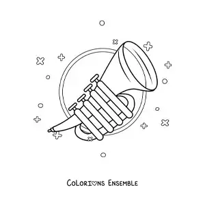 Image à colorier d'une trompette