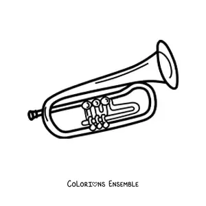 Image à colorier d'une trompette moderne