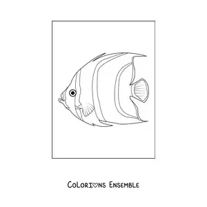 Image à colorier d'un poisson-ange réaliste