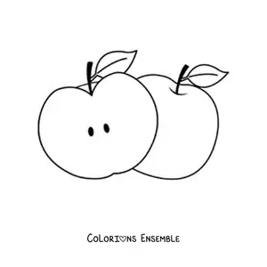 Image à colorier d’une demi-pomme