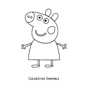 Image à colorier de Peppa Pig toute souriante