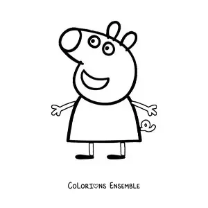 Image à colorier de Peppa toute souriante