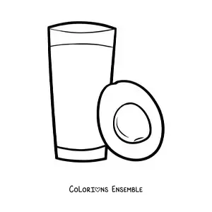 Image à colorier d’un verre plein à côté d’un avocat
