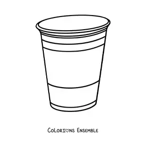 Image à colorier d’un gobelet en plastique vide