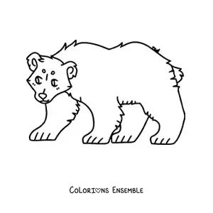 Image à colorier d’un ours rigolo