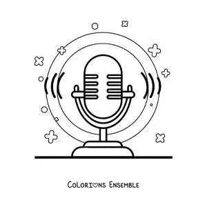 Image à colorier d’un ancien microphone de radio