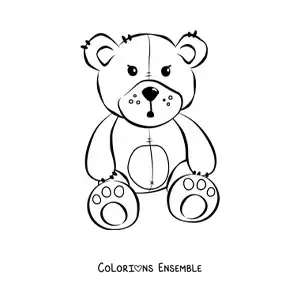 Image à colorier d’un ours en peluche