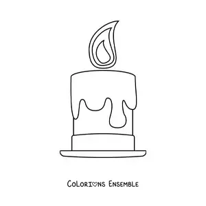 Image à colorier d’une bougie allumée