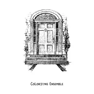 Image à colorier de la porte d’une maison ancienne réaliste