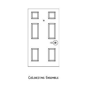 Image à colorier d’une porte fermée